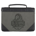 Be Strong in the Lord Grey and Black Faux Leather Bible Bag (Copy)