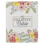 KJV White Floral Faux Leather Flexcover My Creative Bible