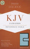 KJV UltraThin Reference Bible, Brown and Blue LeatherTouch with Magnetic Flap, Thumb-Indexed