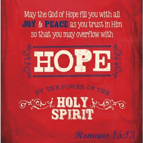 May The God Of Hope Fill You Red Small Wooden Decor Blocks.