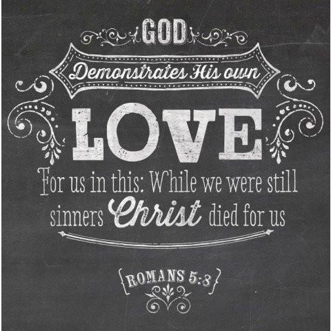 God Demonstrates His Own Love Black Small Wooden Decor Blocks