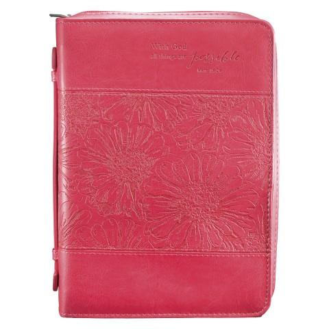 With God All Things Are Possible Pink Classic Bible/Book Cases