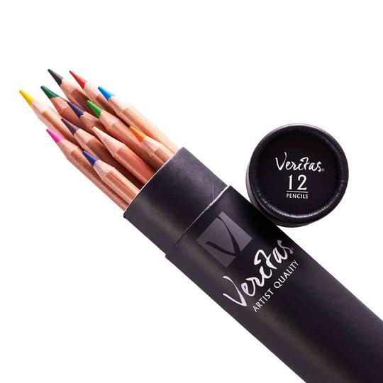 Veritas Colouring Pencils In Cylinder (Colouring Pencils) Set of 12