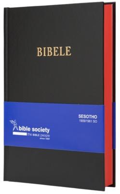 Sesotho Bible, 1909, medium size, black hardcover, red-edged